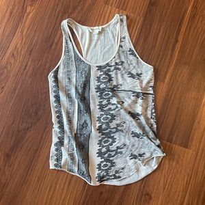 diesel black lace prints cream off white tank top racer back